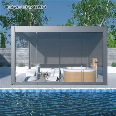 System Pergola Louvered Alwminiwm a Reolir o Bell