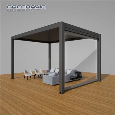 Pergola Alwminiwm Gorchuddiedig â Gardd